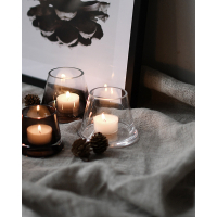 Bruine glazen theelichthouder Falmark klein Storefactory